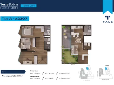 Departamento 3 dorm. 108.13 m²