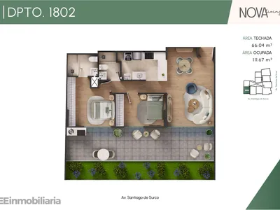 Departamento 2 dorm. 111.67 m²