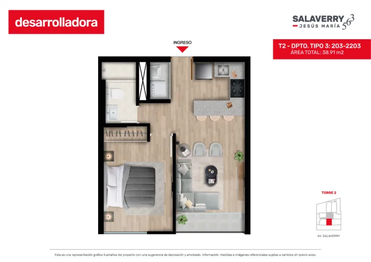 Modelo 3 · Pisos 6 al 16
