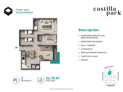 Modelo Tipo X07 · Pisos 4 al 22