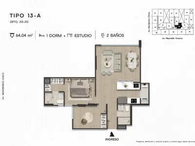 Modelo TIPO 13-A · Pisos 2 y 3