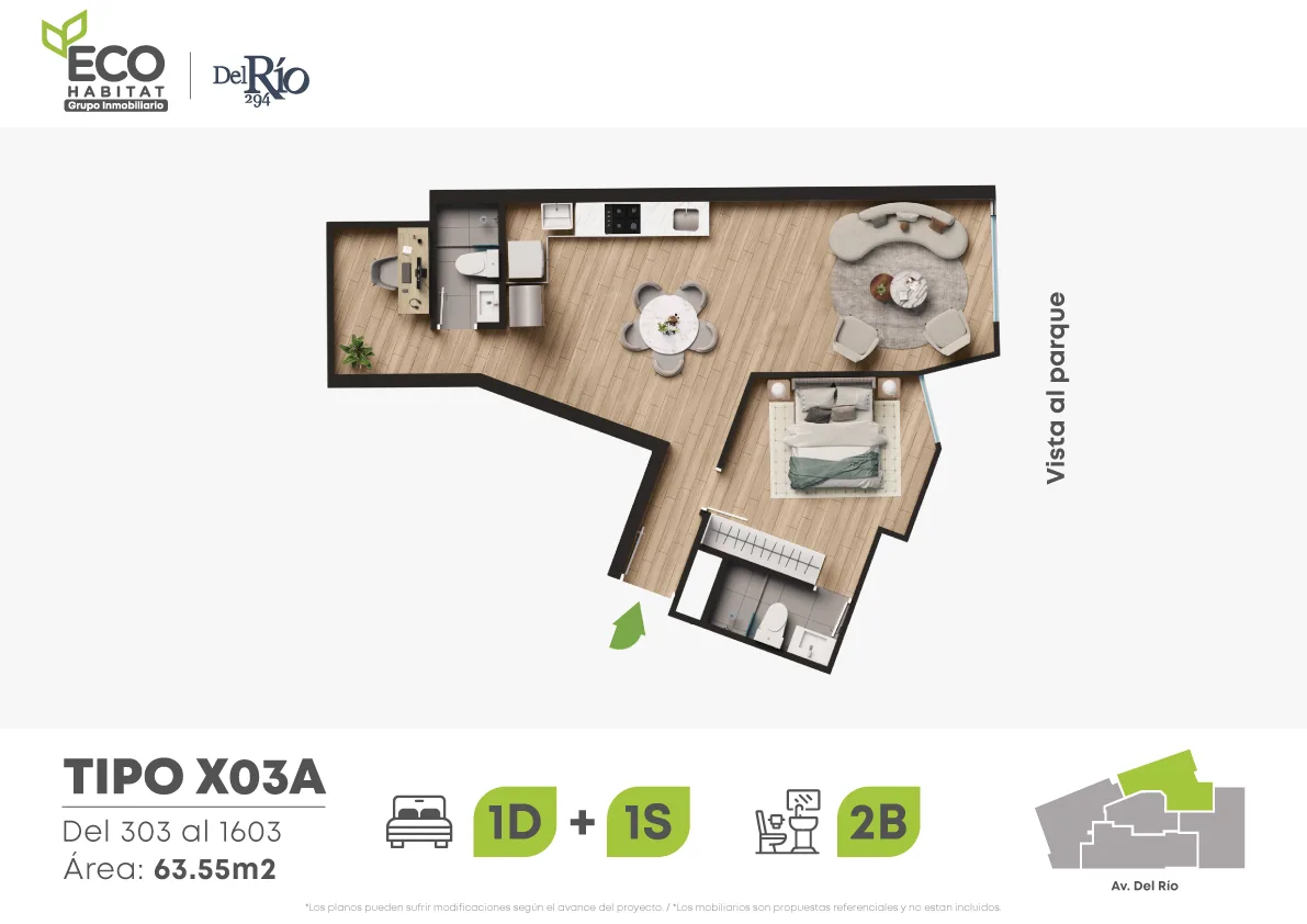 Modelo X03A · Pisos 12, 13, 14, 15, 16