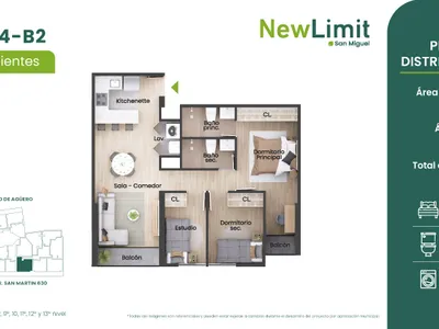 Departamento 3 dorm. 67.4 m²