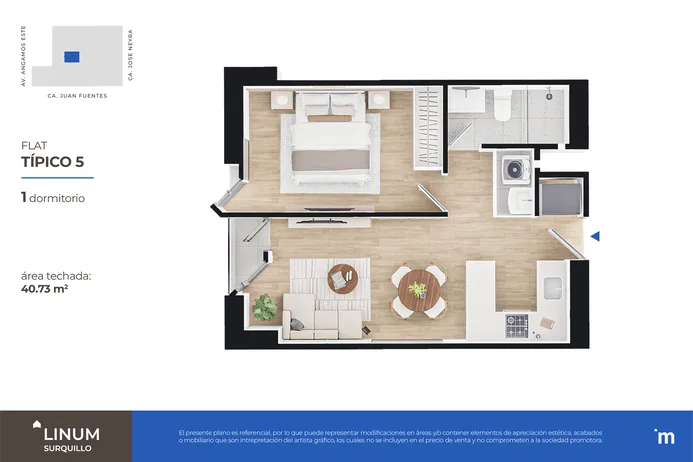 Modelo FLAT TÍPICO 5 · Pisos 6 al 23