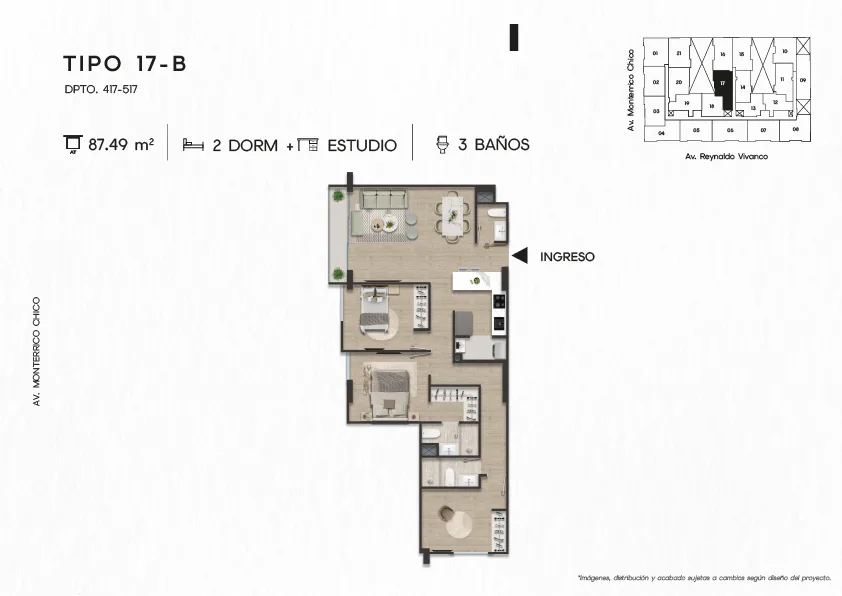 Modelo TIPO 17-B · Pisos 4 y 5