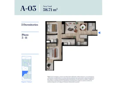 Modelo Tipo A-03 · Pisos 3 al 11