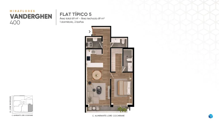 Modelo FLAT TIPICO 5 · Pisos 2 y 7