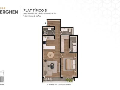 Modelo FLAT TIPICO 5 · Pisos 2 y 7