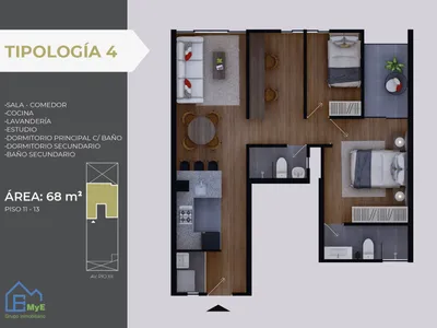 Modelo 4 · Pisos 12 y 13