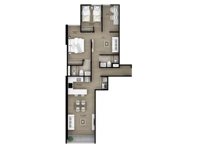 Departamento 3 dorm. 80.02 m²