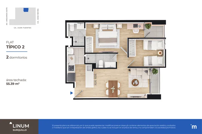 Modelo FLAT TÍPICO 2 · Pisos 12, 16, 20, 22
