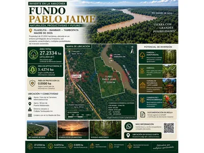 Fundo 27.23 Ha En Tambopata | Río Madre De Dios | Aptitud Forestal
