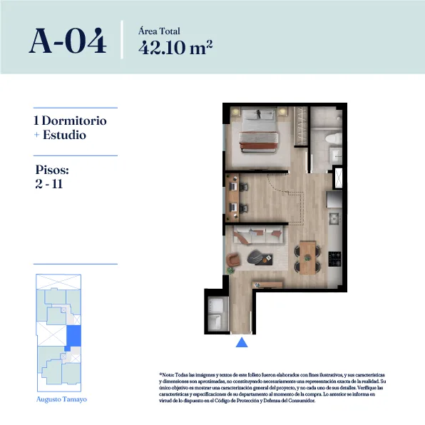 Modelo Tipo A-04 · Pisos 5, 7, 8, 9, 10