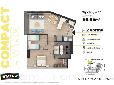 Modelo TIPO 15 · Pisos 5 al 22