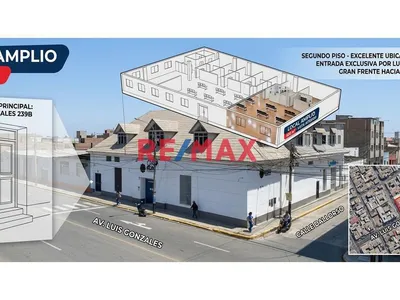 Alquilo Oficina En Segundo Piso: Área Techada 500 M2 En Av. Luis Gonzales 239 - Chiclayo