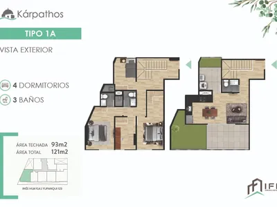 Departamento 4 dorm. 121 m²