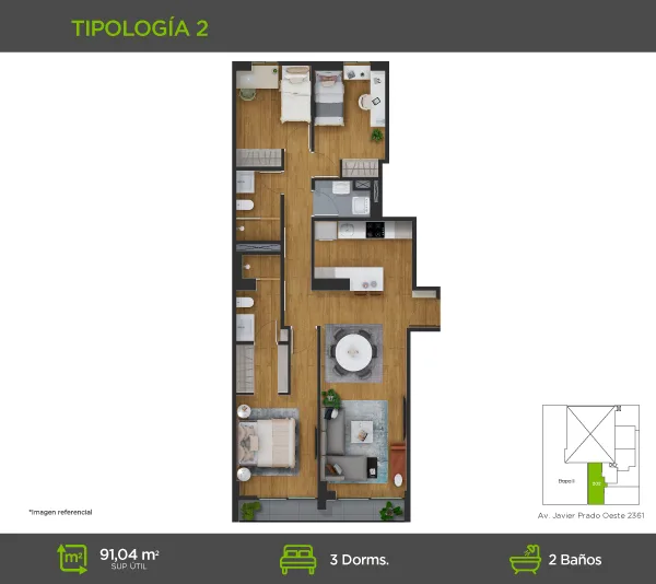 Modelo 2 · Pisos 8 al 20
