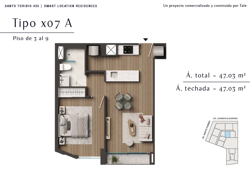 Modelo X07 · Pisos 3 al 14
