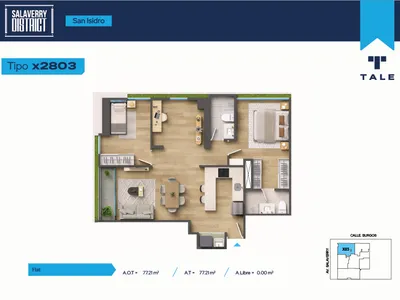 Departamento 3 dorm. 77.21 m²