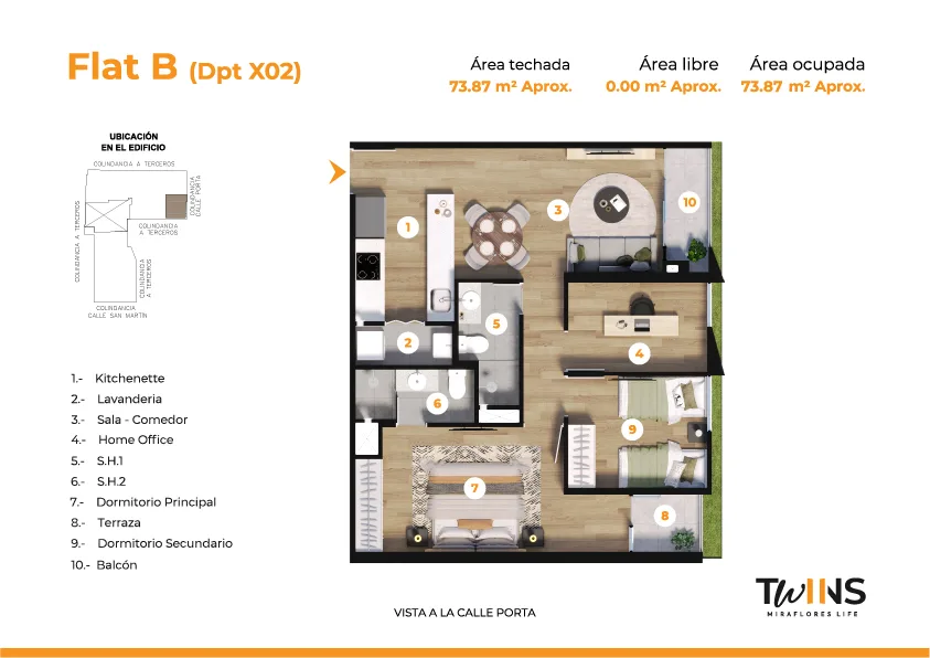 Modelo FLAT X02 · Pisos 2 al 11