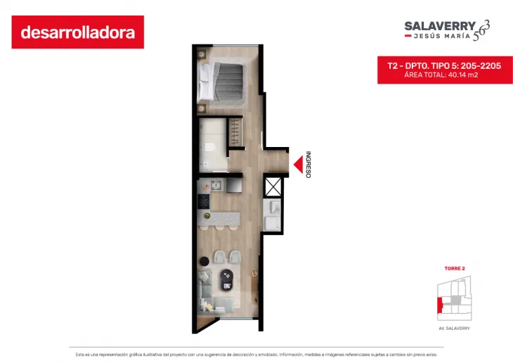 Modelo 5 · Pisos 2 al 22