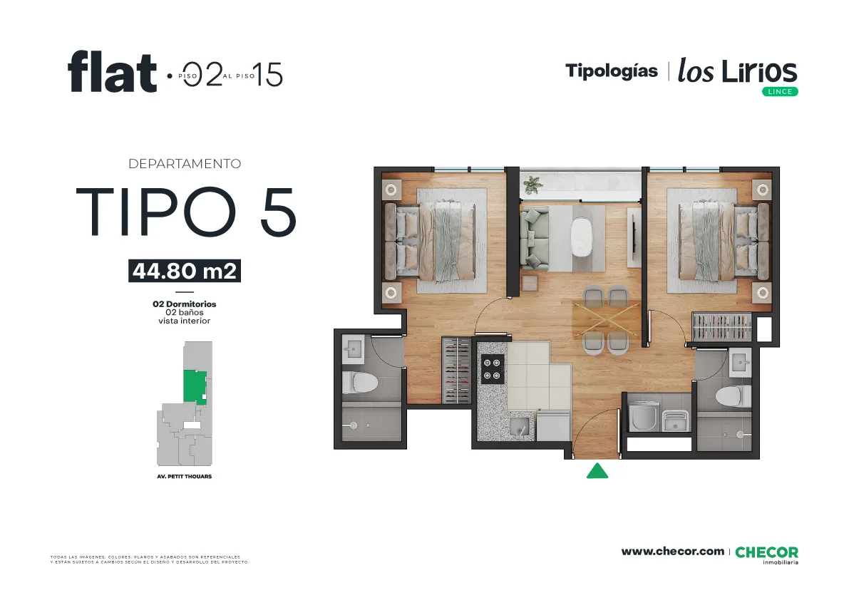 Modelo TIPO 5 · Pisos 2, 3, 5