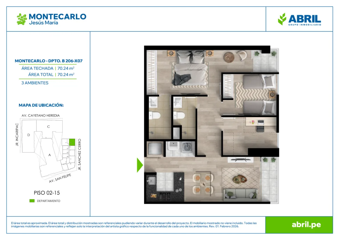Modelo MC-2-X07 · Pisos 6 al 13
