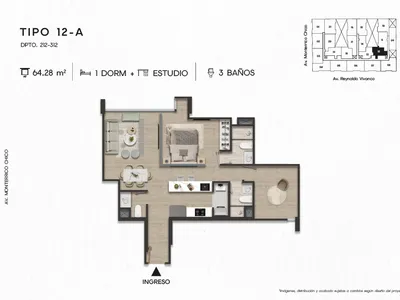 Modelo TIPO 12-A · Pisos 2 y 3