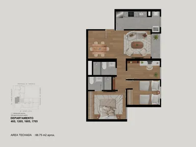 Modelo 3D+C · Pisos 2 al 22