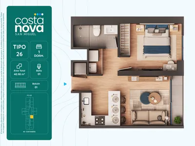Modelo 26 · Pisos 2 al 22