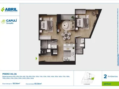 Modelo CAP-306AL2606_V1 · Pisos 3 al 26