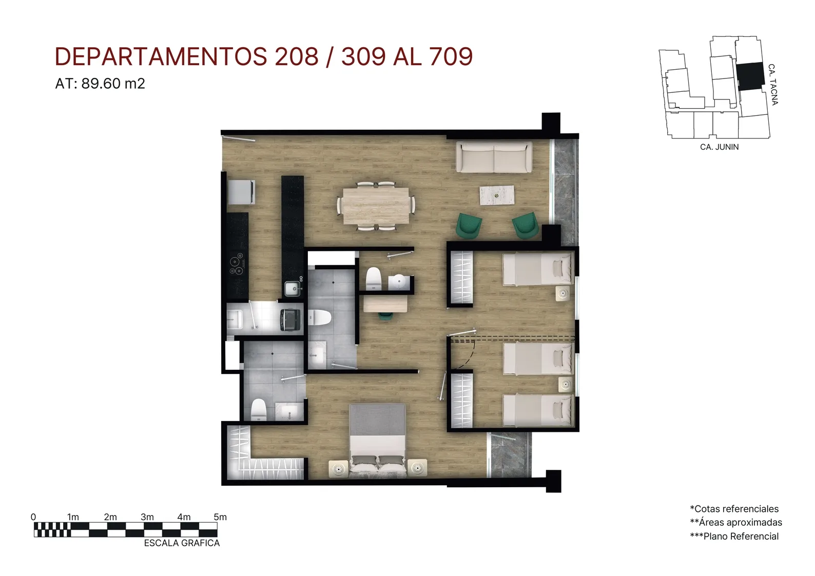 Modelo X09 FLEX · Pisos 3, 5, 6