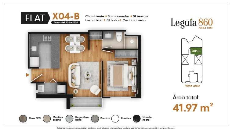 Modelo X04B · Pisos 3, 5, 7, 9, 11