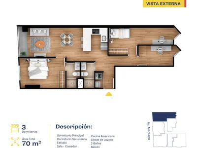 Modelo TIPO 2B · Pisos 4 al 21