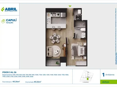 Modelo CAP-308AL2608_V1 · Pisos 3 al 26