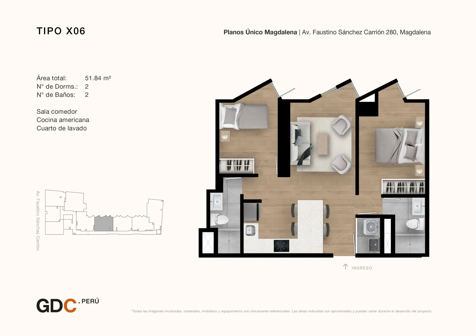Modelo X06 · Pisos 13, 14, 15, 19, 20