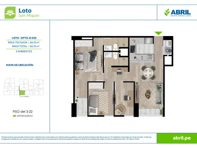 Modelo LOT-2-X02 · Pisos 4 al 22