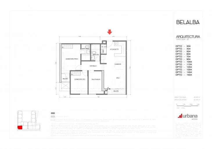 Modelo B-X04 · Pisos 3 al 15