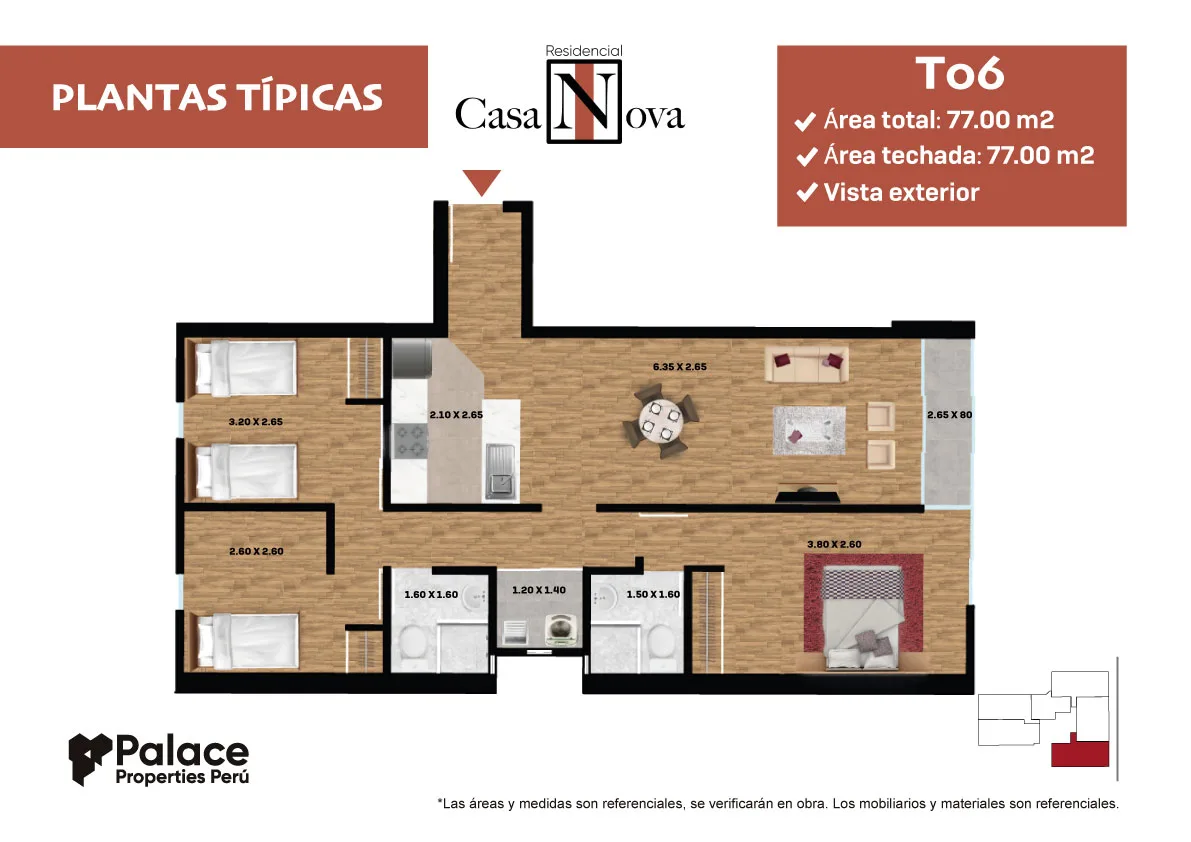 Modelo TIPO T06 · Pisos 4, 6, 8, 9