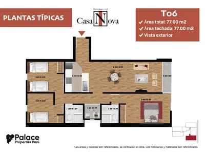 Modelo TIPO T06 · Pisos 4, 6, 8, 9