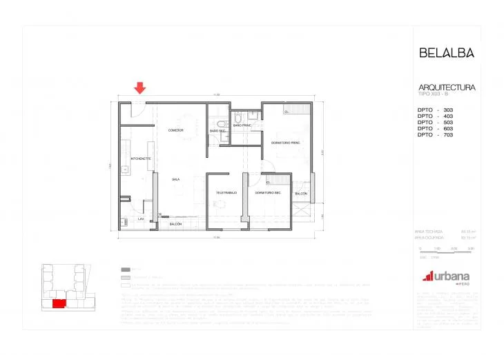 Modelo B-X03 · Pisos 11, 13, 14, 15