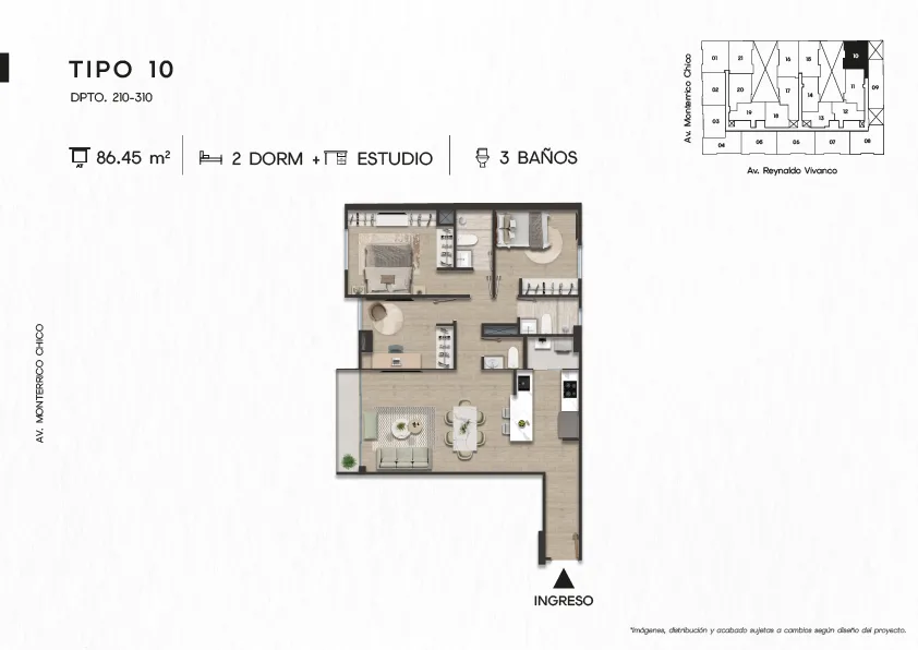 Modelo TIPO 10 · Pisos 2 y 3