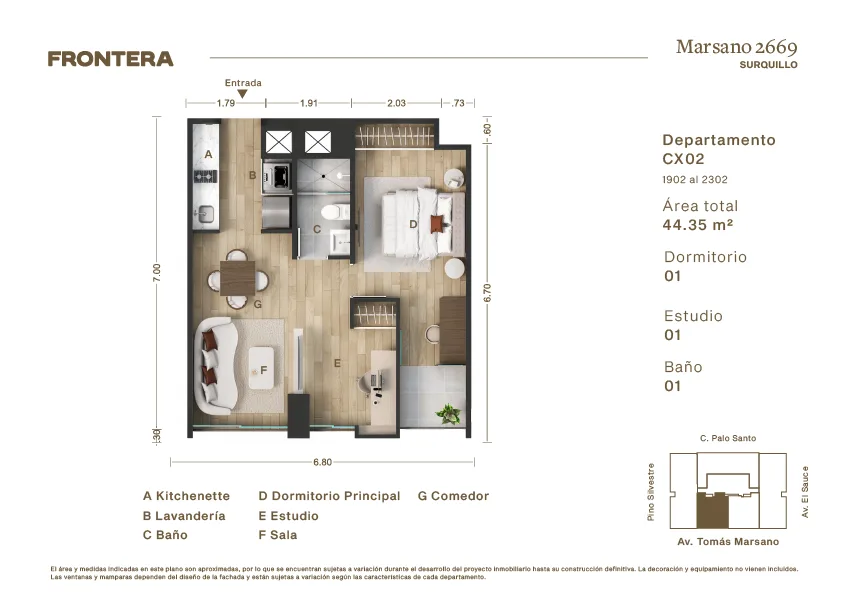 Modelo CX02 · Pisos 19, 20, 22, 23