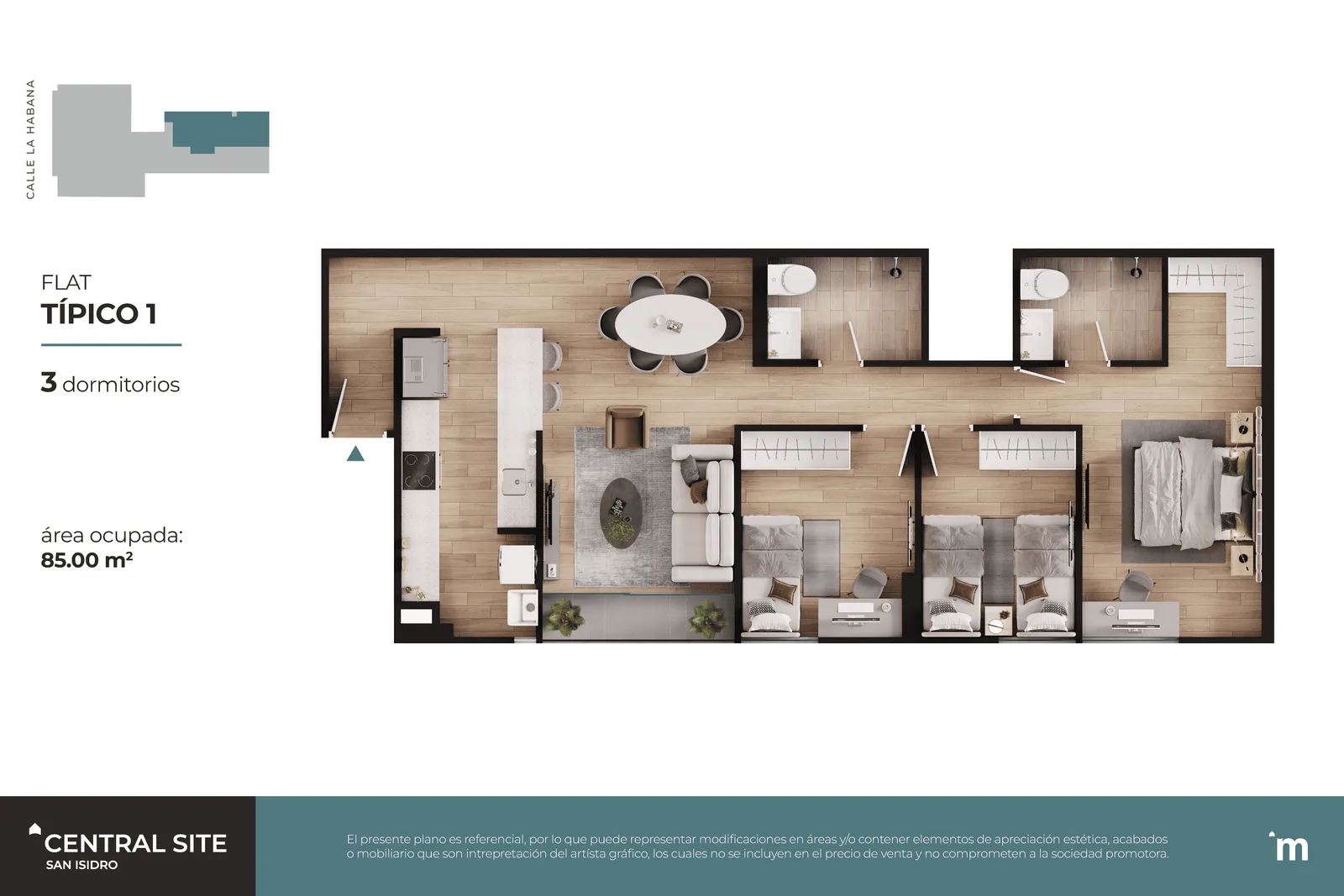 Modelo Flat Típico 01 · Pisos 5, 6, 7, 10, 11