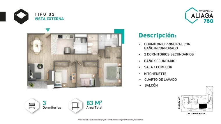 Modelo Tipo 2 · Pisos 12 al 25