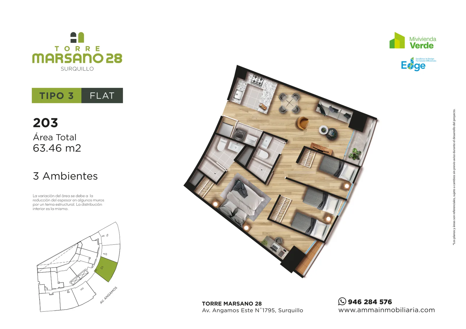 Modelo 3 · Pisos 2 al 28