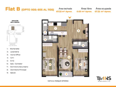 Modelo FLAT X05-3 · Pisos 6 al 12