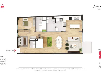 Departamento 3 dorm. 240.77 m²