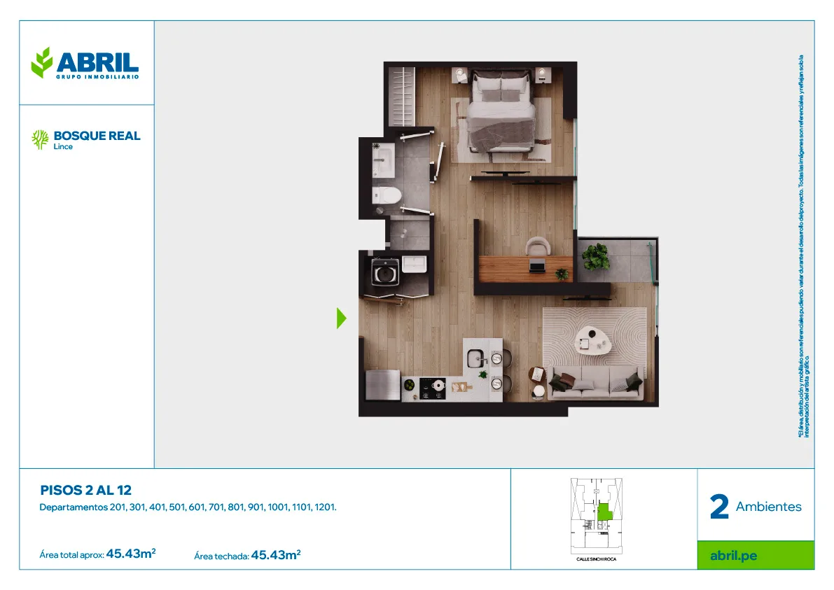 Modelo DPTO-201AL1201 · Pisos 2, 3, 10