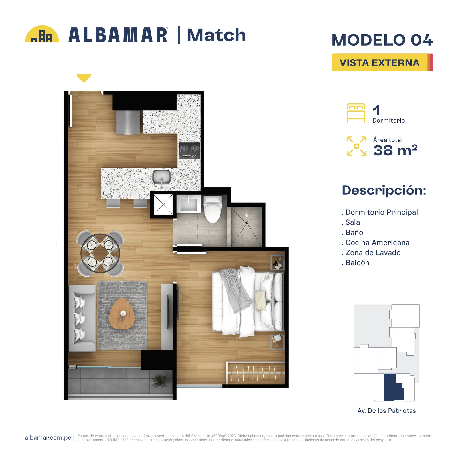 Modelo TIPO 4 · Pisos 2 al 20